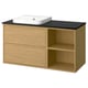 ÄNGSJÖN / BACKSJÖN Meuble de sdb avec lavabo, eff chêne/noir marbré, 49x21 1/2x28 1/4 "