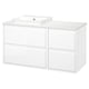 ÄNGSJÖN / BACKSJÖN Meuble de sdb avec lavabo, ultrabrillant blanc/blanc marbré, 49x21 1/2x28 1/4 "