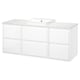 ÄNGSJÖN / BACKSJÖN Meuble de sdb avec lavabo, ultrabrillant blanc/blanc marbré, 61x21 1/2x28 1/4 "