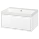 ÄNGSJÖN / BACKSJÖN Meuble sdb avec tiroir/lavabo, ultrabrillant blanc, 30 1/8x21x15 1/2 "