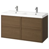 ÄNGSJÖN / BACKSJÖN Meubles-lavabo/lavabos/mitigeurs, brun eff chêne, 48 1/8x21x27 1/2 "