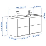 ÄNGSJÖN / BACKSJÖN Meubles-lavabo/lavabos/mitigeurs, brun eff chêne, 48 1/8x21x27 1/2 "