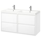 ÄNGSJÖN / BACKSJÖN Meubles-lavabo/lavabos/mitigeurs, ultrabrillant blanc, 48 1/8x21x27 1/2 "