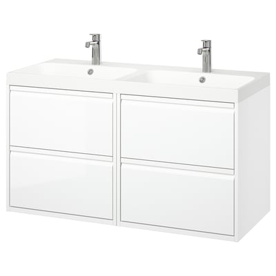 ÄNGSJÖN / BACKSJÖN Meubles-lavabo/lavabos/mitigeurs, ultrabrillant blanc, 48 1/8x21x27 1/2 "