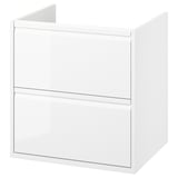 ÄNGSJÖN Meuble-lavabo à tiroirs, ultrabrillant blanc, 24x21x25 1/8 "