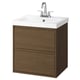 ÄNGSJÖN / ORRSJÖN Meuble à tiroirs/lavabo/mitigeur, brun eff chêne, 25x21 3/4x27 5/8 "