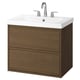 Option : ÄNGSJÖN / ORRSJÖN Meuble à tiroirs/lavabo/mitigeur, brun eff chêne, 31x21x27 5/8 "