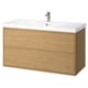 ÄNGSJÖN / ORRSJÖN Meuble à tiroirs/lavabo/mitigeur, eff chêne, 49x21 3/4x27 5/8 "