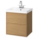 ÄNGSJÖN / ORRSJÖN Meuble à tiroirs/lavabo/mitigeur, eff chêne, 25x21 3/4x27 5/8 "