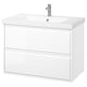 Option : ÄNGSJÖN / ORRSJÖN Meuble à tiroirs/lavabo/mitigeur, ultrabrillant blanc, 37x21 3/4x27 5/8 "
