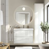 ÄNGSJÖN / ORRSJÖN Meuble à tiroirs/lavabo/mitigeur, ultrabrillant blanc, 37x21 3/4x27 5/8 "
