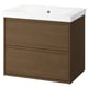 ÄNGSJÖN / ORRSJÖN Meuble sdb avec tiroirs/lavabo, brun eff chêne, 31x21x27 5/8 "