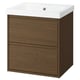 ÄNGSJÖN / ORRSJÖN Meuble sdb avec tiroirs/lavabo, brun eff chêne, 25x21 3/4x27 5/8 "