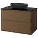 ÄNGSJÖN / OXMYREN Meuble sdb avec tiroirs/lavabo, brun eff chêne/noir marbré, 37x21 1/2x30 5/8 "