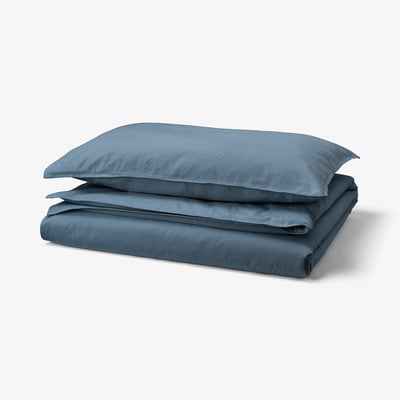 ÄNGSLILJA Housse de couette et taie(s), bleu foncé, 1 place