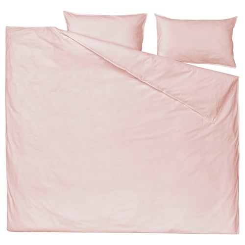 ÄNGSLILJA Housse de couette et taie(s), rose clair, Très grand 2 places