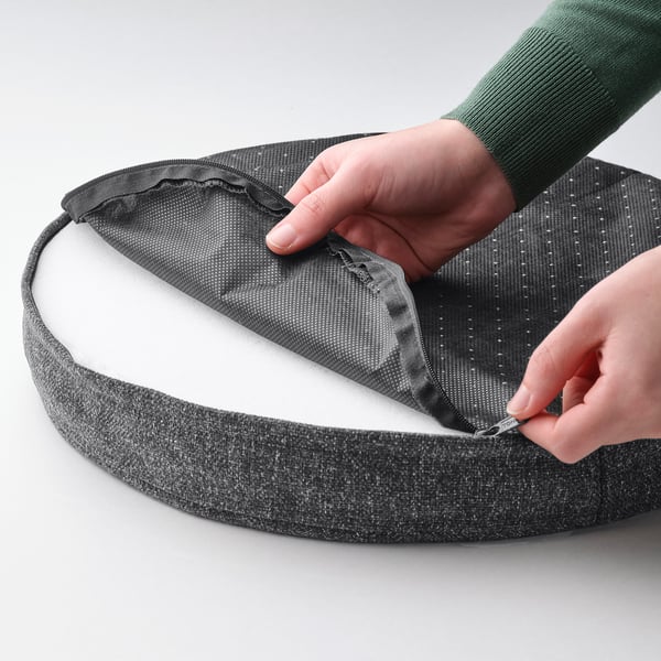 ÅKERVINDEFLY Coussin de chaise, gris foncé, 15 "