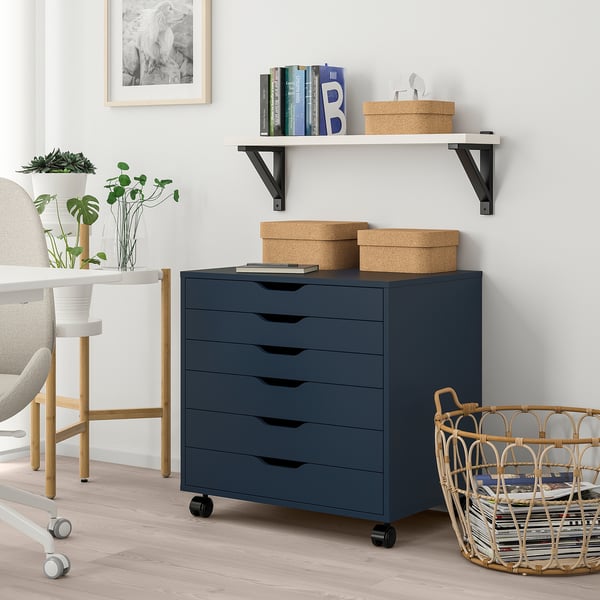 Alex Caisson Tiroirs A Roulettes Bleu 67x66cm Ca Fr Ikea