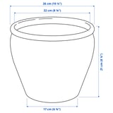 AMBRARÖNN Cache-pot, intérieur/extérieur/blanc, 7 ½ "