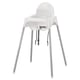 Chaise Haute IKEA ANTILOP - Avec Ceinture De Sécurité - Hauteur 90 Cm - Plateau Optionnel - Transport Facile