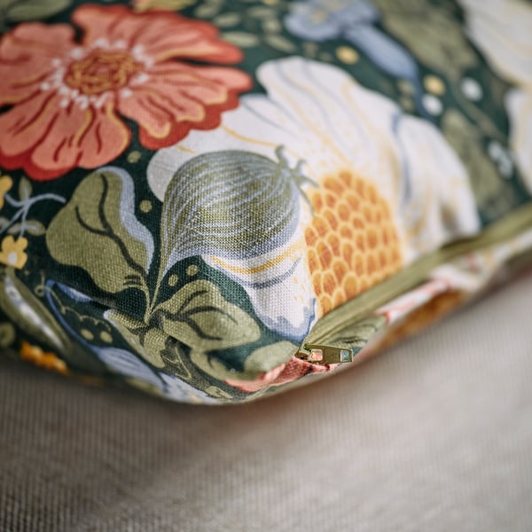 ARENBOK Housse de coussin, vert multicolore/motif floral, 20x20 "