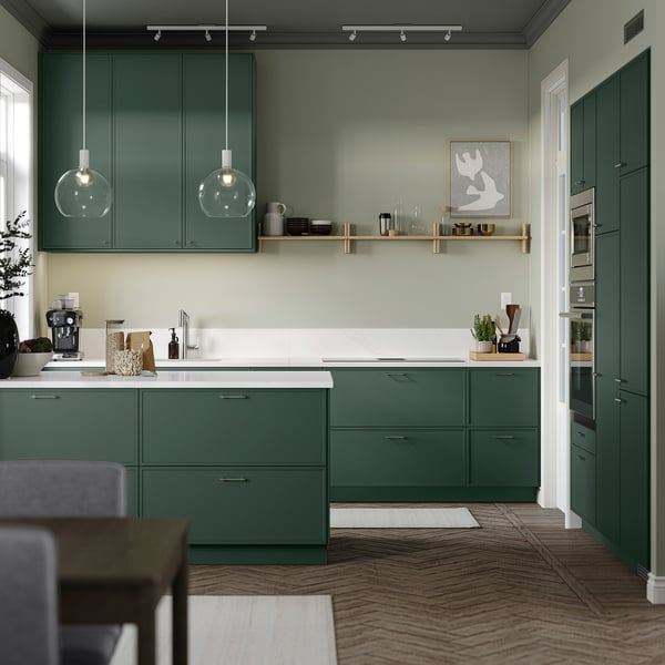 ASPUDDEN Porte, gris-vert foncé, 12x30 "