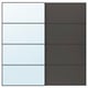 Option : AULI / MEHAMN Portes coulissantes, 2 pièces, noir verre miroir/double face gris foncé, 78 3/4x79 1/8 "