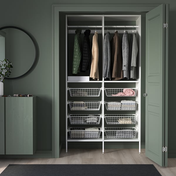 AURDAL Agencement armoire-penderie, blanc, 49 1/4x15 3/4x87 "