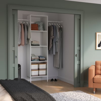 AURDAL Agencement armoire-penderie, blanc, 68 1/2-94 1/2x15 3/4x87 "