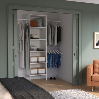 AURDAL Agencement armoire-penderie, blanc, 68 1/2-94 1/2x15 3/4x87 "