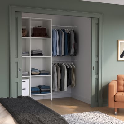 AURDAL Agencement armoire-penderie, blanc, 70 5/8-83 5/8x15 3/4x87 "