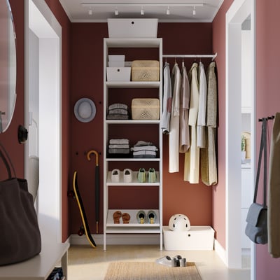 AURDAL Agencement armoire-penderie, blanc, 47-60x15 3/4x87 "