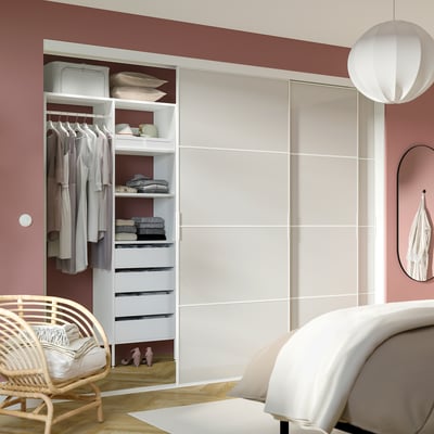 AURDAL Agencement armoire-penderie, blanc, 49 1/4x15 3/4x87 "