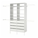 AURDAL Agencement armoire-penderie, blanc, 92 1/8-118 1/8x15 3/4x87 "