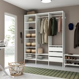 AURDAL Agencement armoire-penderie, blanc, 74 3/4x15 3/4x87 "