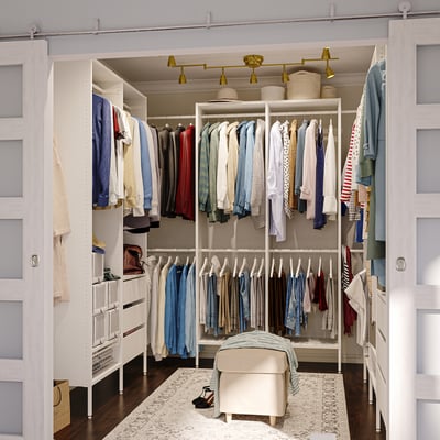 AURDAL Agencement armoire-penderie, blanc, 70 7/8-118 1/8x15 3/4x87 "