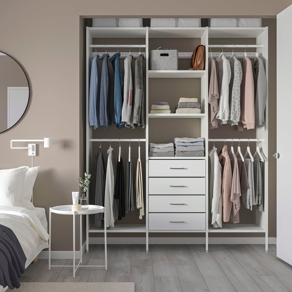 AURDAL Agencement armoire-penderie, blanc, 74 3/4x15 3/4x87 "