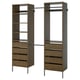 AURDAL Agencement armoire-penderie, brun chêne plaqué teinté/gris foncé, 72-79 1/8x15 3/4x87 "
