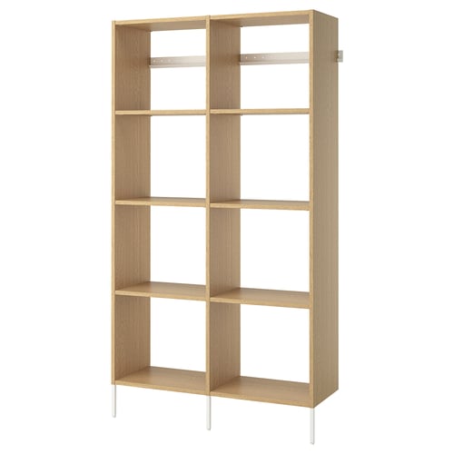 AURDAL Agencement armoire-penderie, chêne plaqué/blanc, 49 1/4x15 3/4x87 "