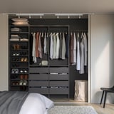 AURDAL Agencement armoire-penderie, gris foncé, 95 1/8-108 1/8x15 3/4x87 "