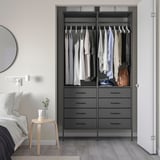 AURDAL Agencement armoire-penderie, gris foncé, 49 1/4x15 3/4x87 "