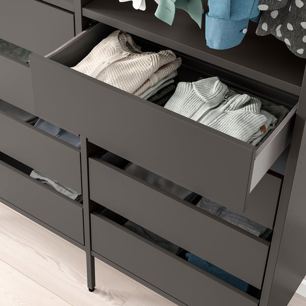 AURDAL Tiroir, gris foncé, 22x16 3/8x6 1/2 "