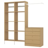 AURDAL / TONSTAD Mobilier chambre, ensemble de 2, chêne plaqué/blanc