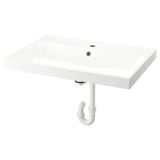 BACKSJÖN Lavabo avec siphon, blanc, 30 1/8x21 "