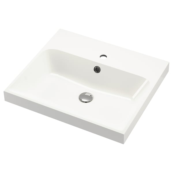 BACKSJÖN Lavabo, blanc, 24 1/8x21 "