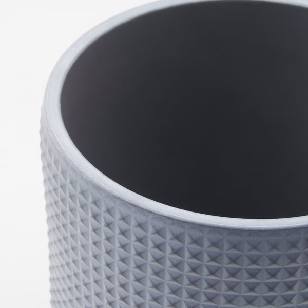 BÄCKDRÅG Cache-pot, surface à pois/blanc gris, 4 ¾ "