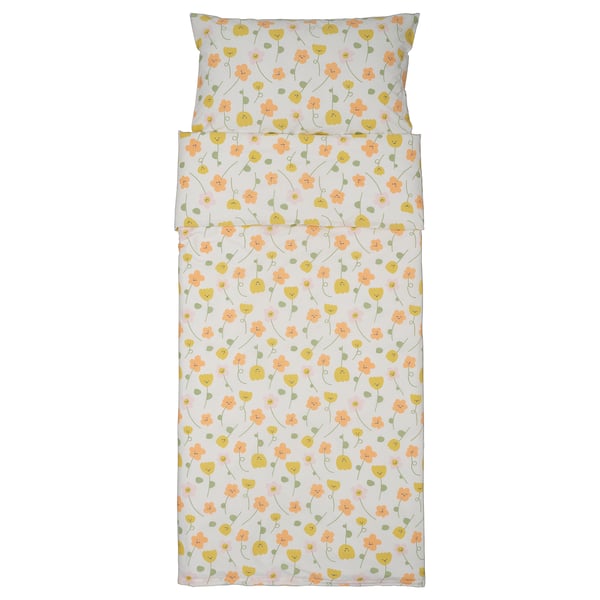 BARNDRÖM Housse de couette et taie, multicolore/motif à fleurs, 1 place