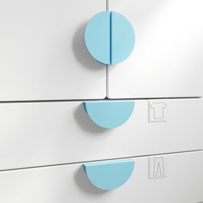 BEGRIPA Poignées, bleu clair/demi-cercle, 5 1/8 "