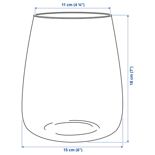 BERÄKNA Vase, verre clair, 7 "