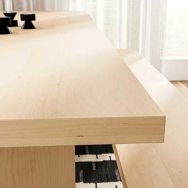 BERGSHYTTAN / LYCKAN Table et 6 chaises, effet teinté bouleau plaqué/bouleau plaqué, 94 1/2x36 5/8 "